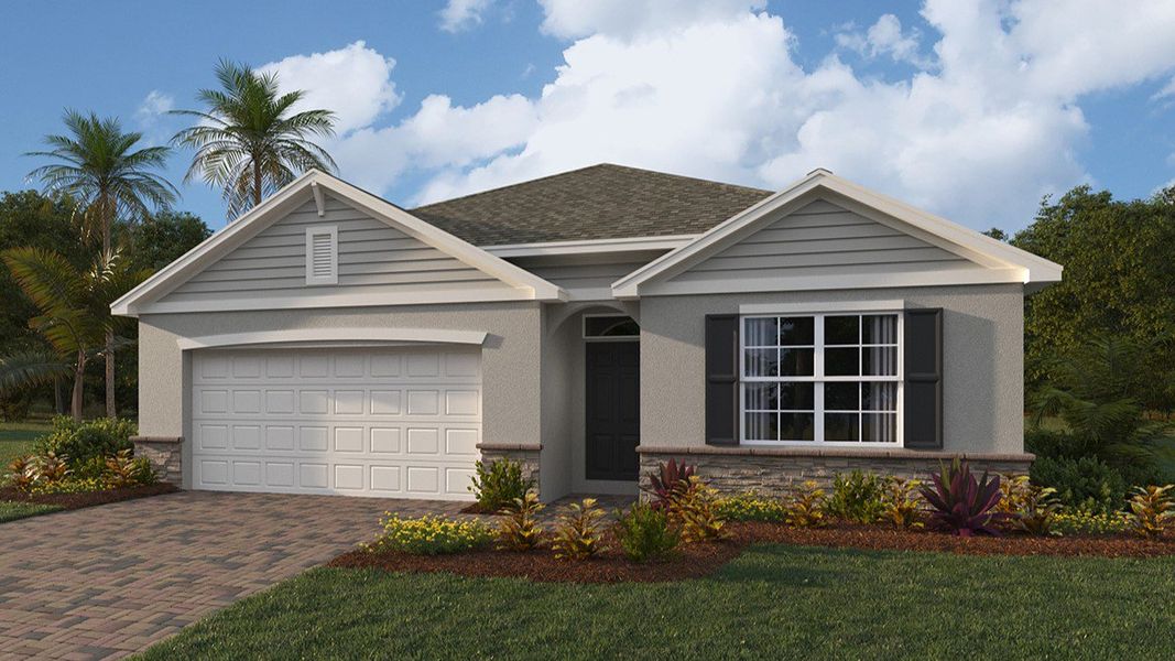 Representative exterior photo of a completed home built from the Cali by D.R. Horton in Burnt Store Village, Punta Gorda, FL (Image 4).