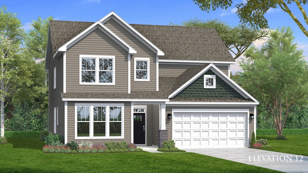 Representative exterior photo of a completed home built from the Drayton by DRB Homes in Pelham Crossing Single Family Homes, Greenville, SC (Image 20).