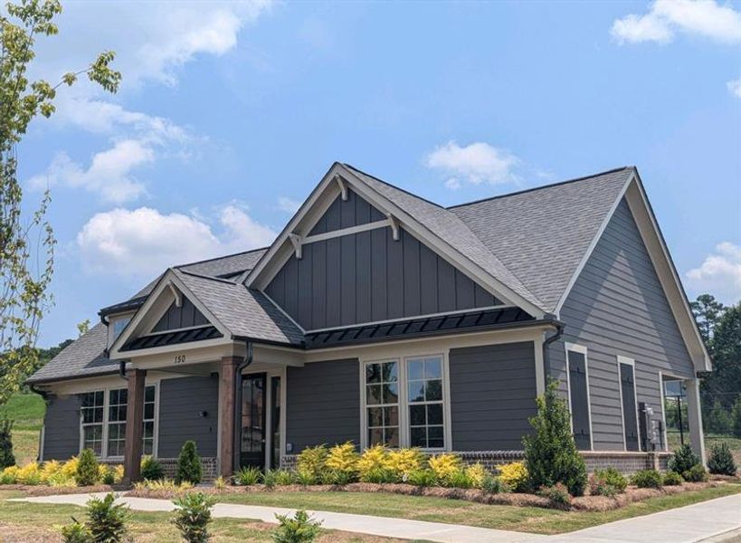 Front exterior of a new home in , Cumming, GA, highlighting curb appeal (Image 16).