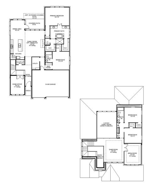2D floor plan layout of this home in Bridgeland, Cypress, TX (Image 2). 2D floor plan layout of this home in Bridgeland, Cypress, TX (Image 2).