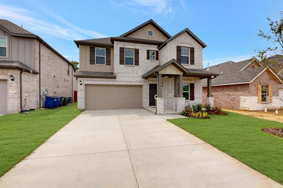 Front exterior of a new home in Forest Park, Princeton, TX, highlighting curb appeal (Image 21). Front exterior of a new home in Forest Park, Princeton, TX, highlighting curb appeal (Image 21).