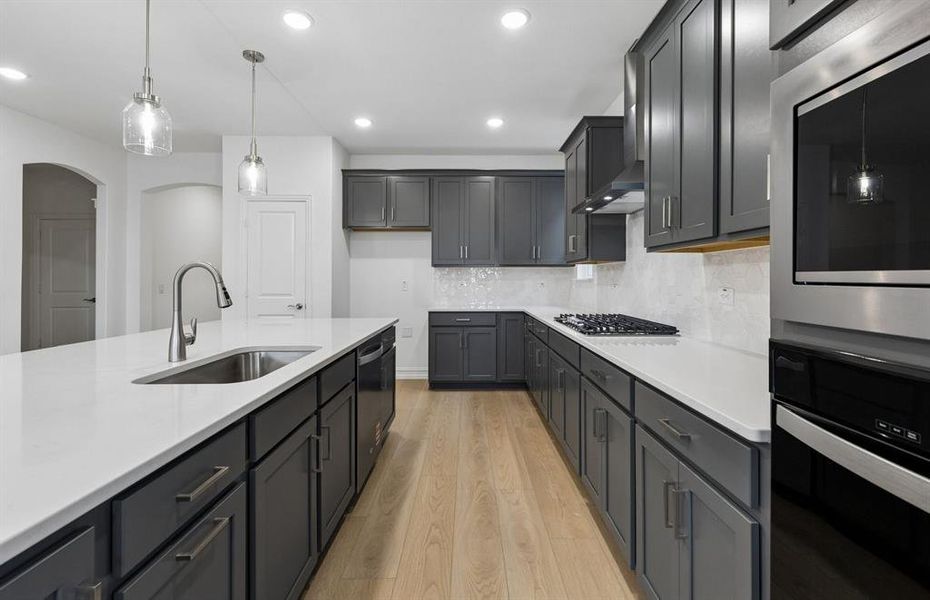 Abundant cabinet space in kitchen