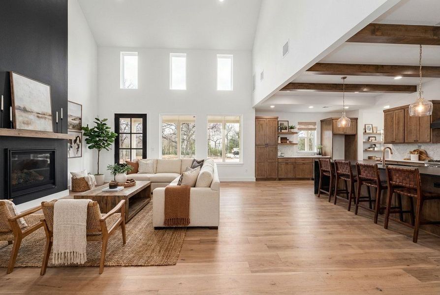 Classic charm meets cozy comfort. And when the cold arrives, just fire up the Heatilator gas log fireplace for instant warmth and ambiance.