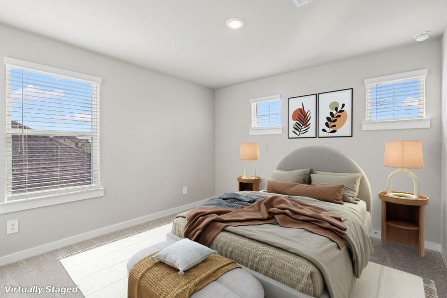 Furnished interior view inside a new home in Massey Oaks - Premier Series, Pearland (Image 11). Furnished interior view inside a new home in Massey Oaks - Premier Series, Pearland (Image 11).