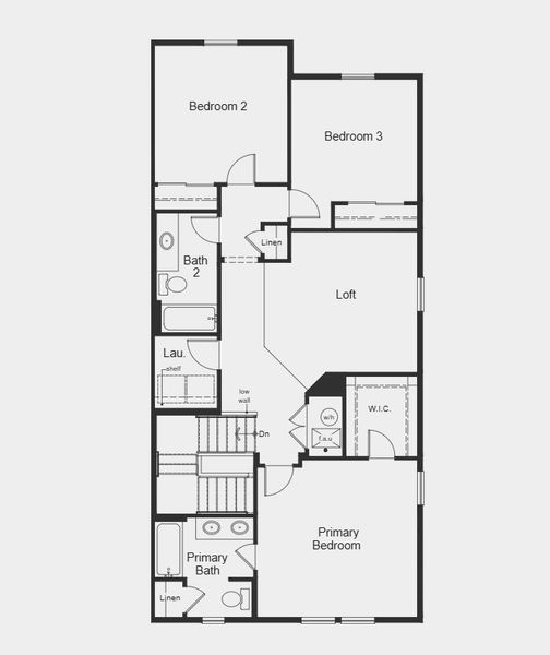 2D floor plan layout for the Plan 1964 by KB Home in Windler Villas, Aurora, CO (Image 4). 2D floor plan layout for the Plan 1964 by KB Home in Windler Villas, Aurora, CO (Image 4).