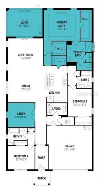 2D floor plan layout of this home in Sunstone at Wellen Park, Venice, FL (Image 4).