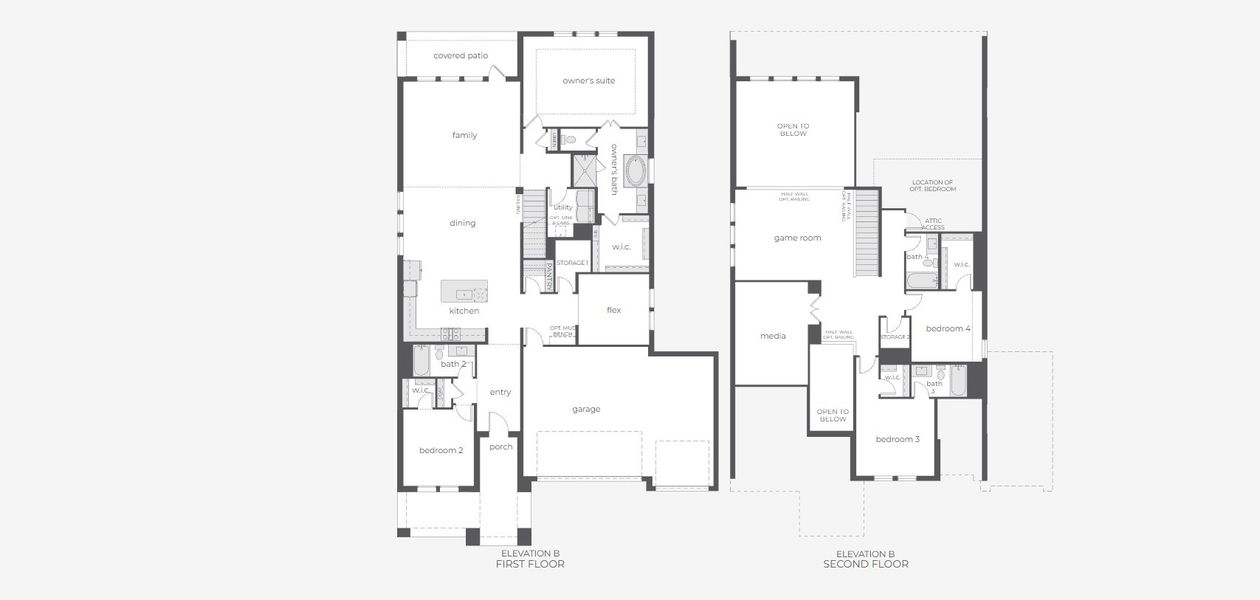 2D floor plan layout of this home in Cross Creek Meadows 55' & 60' Series, Celina, TX (Image 2).