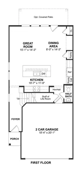 2D floor plan layout for the Marietta by K. Hovnanian® Homes in León, Houston, TX (Image 3).