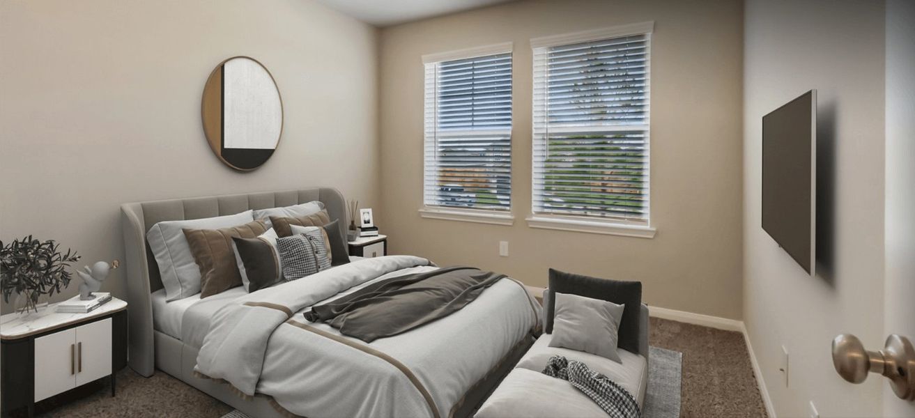 Secondary bedrooms are a great size for the kids or guests.