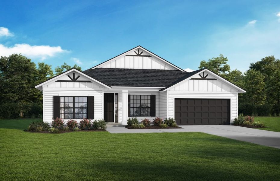 Representative exterior photo of a completed home built from the Waylon by SEDA New Homes in Weston Woods, Jacksonville, FL (Image 4).