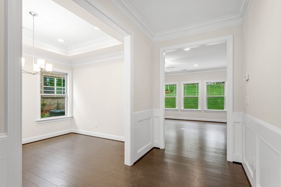 Representative unfurnished interior of a home built from the Kendall Lux by Keystone Homes NC in Weybridge, Burlington (Image 22).
