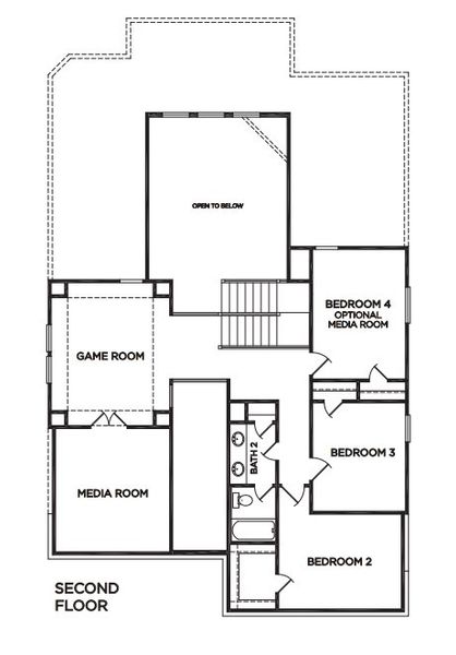 2D floor plan layout for the The Boston by McKinley Homes in River Ranch Meadows, Dayton, TX (Image 3). 2D floor plan layout for the The Boston by McKinley Homes in River Ranch Meadows, Dayton, TX (Image 3).