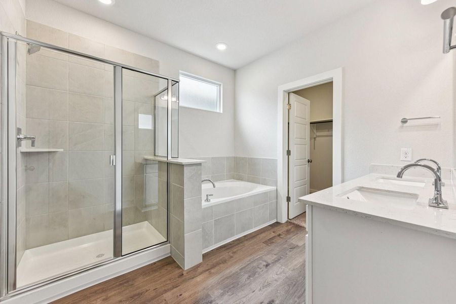 Furnished interior view inside a new home in Stallion Run, Buda (Image 12).