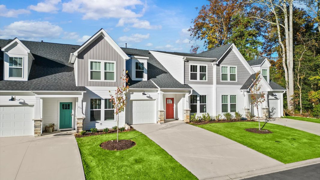 Front exterior of a new home in Camden Cottages, Greenville, SC, highlighting curb appeal (Image 20).