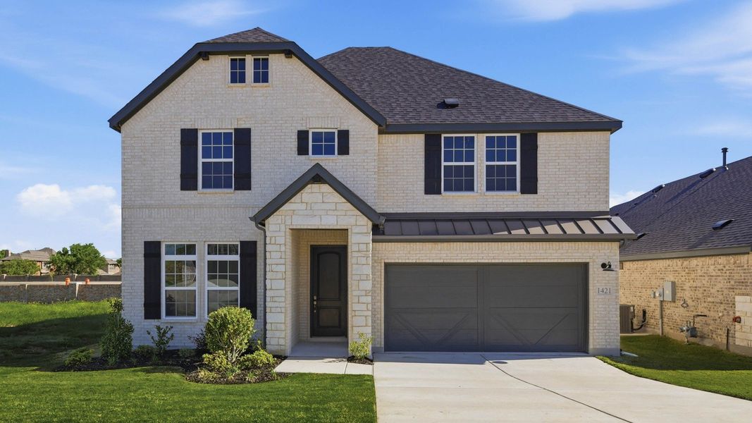 Front exterior of a new home in Green Oaks Preserve, Arlington, TX, highlighting curb appeal (Image 1). Front exterior of a new home in Green Oaks Preserve, Arlington, TX, highlighting curb appeal (Image 1).