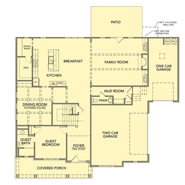 2D floor plan layout for the Washington by Kerley Family Homes in Ford Landing, Acworth, GA (Image 9).