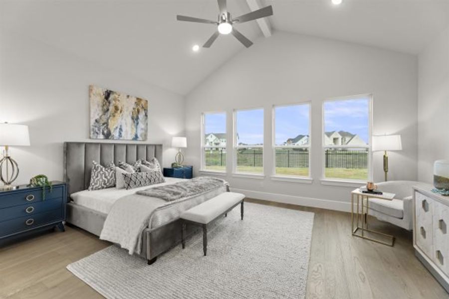 Representative furnished interior of a home built from the Tahiti by Stonefield Homes in Heath Golf and Yacht Club, Rockwall (Image 44).