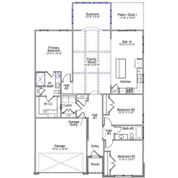 2D floor plan layout of this home in Fieldstone, Lexington, NC (Image 2).
