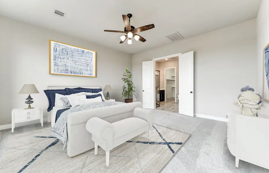Representative furnished interior of a home built from the 3798 by Ravenna Homes in The Woodlands Hills 65′, Willis (Image 9).