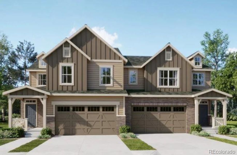 Front exterior of a new home in , Thornton, CO, highlighting curb appeal (Image 1).
