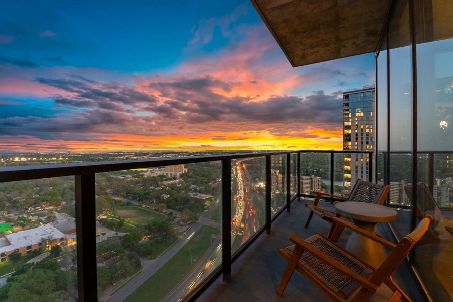 Enjoy the skyline from your 39th floor balconies