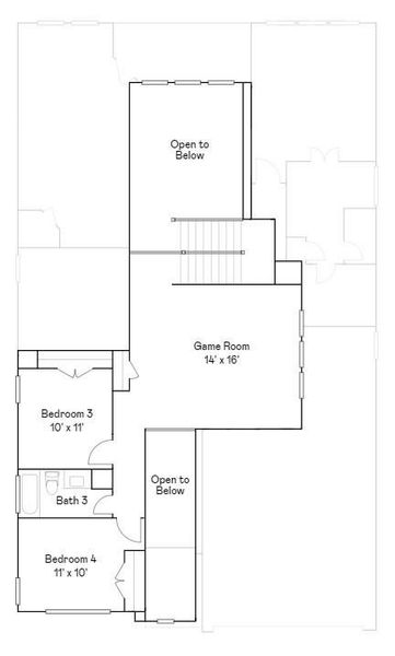 2D floor plan layout of this home in Cross Creek West: Richmond Collection, Fulshear, TX (Image 3).