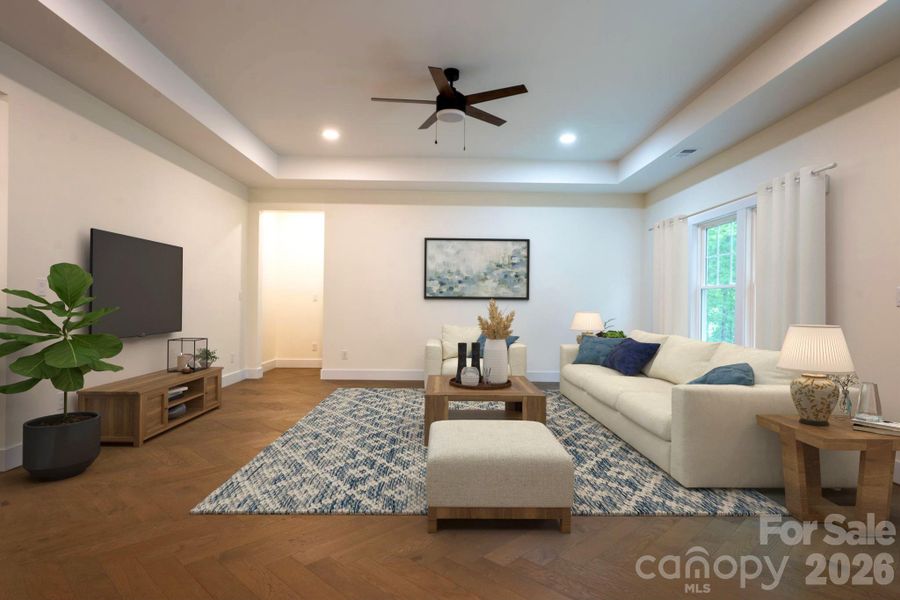 virtually staged living room
