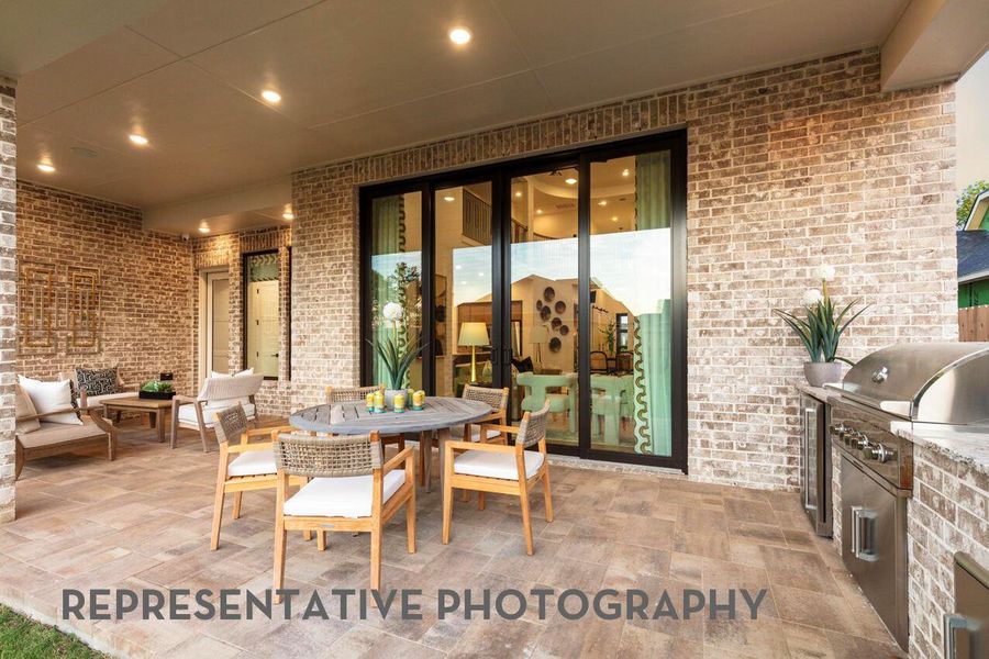 Exterior details and patio area of a home in Parkside On The River, Georgetown (Image 2).
