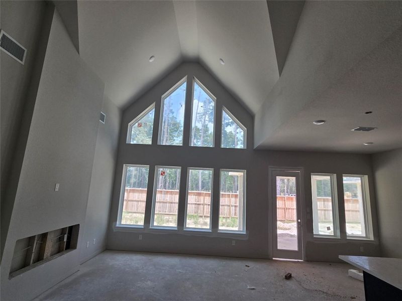 Family Room with Cathedral Ceiling