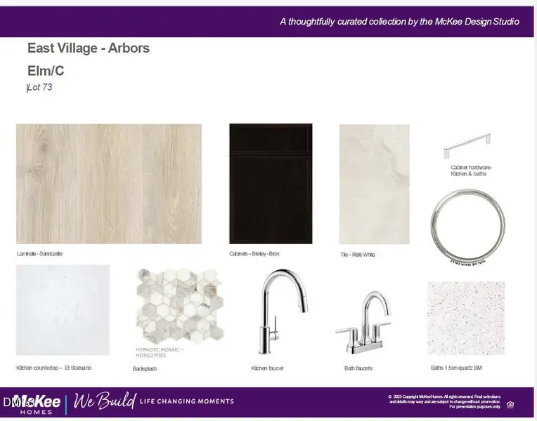 Sample of building materials used in homes in The Walk at East Village, Clayton (Image 2).