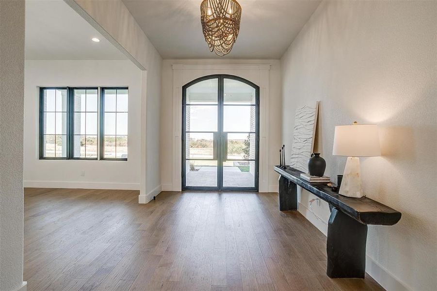 Entryway featuring wood-type flooring