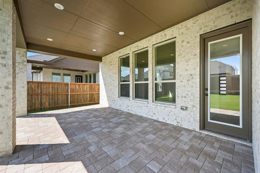 Exterior details and patio area of a home in Sandbrock Ranch: 50ft. lots, Aubrey (Image 2). Exterior details and patio area of a home in Sandbrock Ranch: 50ft. lots, Aubrey (Image 2).