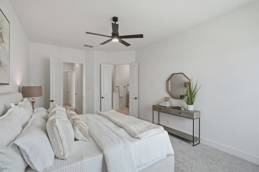 Representative furnished interior of a home built from the Apollo by Chesmar Homes in Prominence Urban, San Antonio (Image 10).
