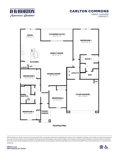 2D floor plan layout for the Frisco by D.R. Horton in Carlton Commons, Casa Grande, AZ (Image 3). 2D floor plan layout for the Frisco by D.R. Horton in Carlton Commons, Casa Grande, AZ (Image 3).
