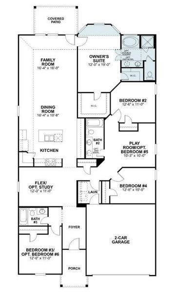 2D floor plan layout of this home in Magnolia Ridge, Magnolia, TX (Image 5).