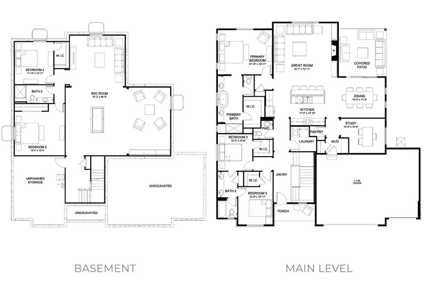 2D floor plan layout for the Walter by Lokal Homes in Jackson Creek, Monument, CO (Image 3). 2D floor plan layout for the Walter by Lokal Homes in Jackson Creek, Monument, CO (Image 3).