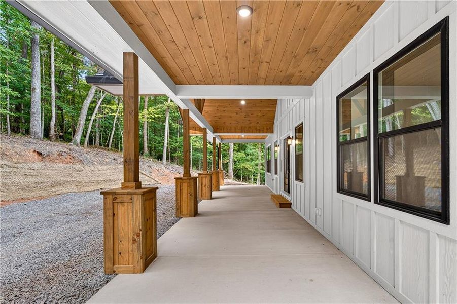 Exterior details and patio area of a home in , Ellijay (Image 34).
