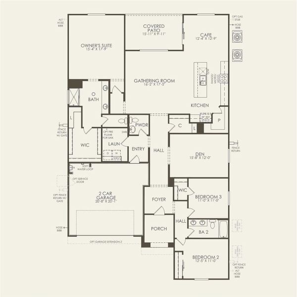 2D floor plan layout for the Verona by Pulte Homes in Shadow Ridge, Avondale, AZ (Image 3). 2D floor plan layout for the Verona by Pulte Homes in Shadow Ridge, Avondale, AZ (Image 3).