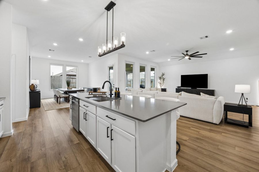 Another view of the kitchen island. Another view of the kitchen island.