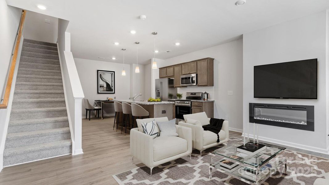 Furnished interior view inside a new home in Sloan Station, Charlotte (Image 3).