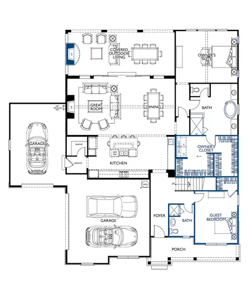 2D floor plan layout of this home in McLean - South Shore, Clover, SC (Image 4). 2D floor plan layout of this home in McLean - South Shore, Clover, SC (Image 4).