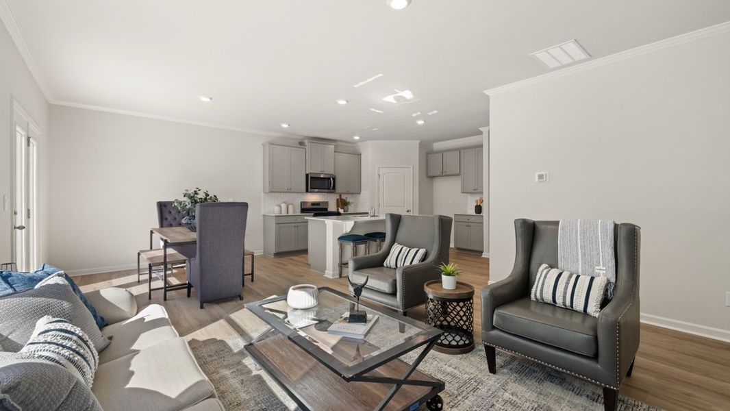 Representative furnished interior of a home built from the Elle by D.R. Horton in Hamptons at Riverwood South, Dallas (Image 8).