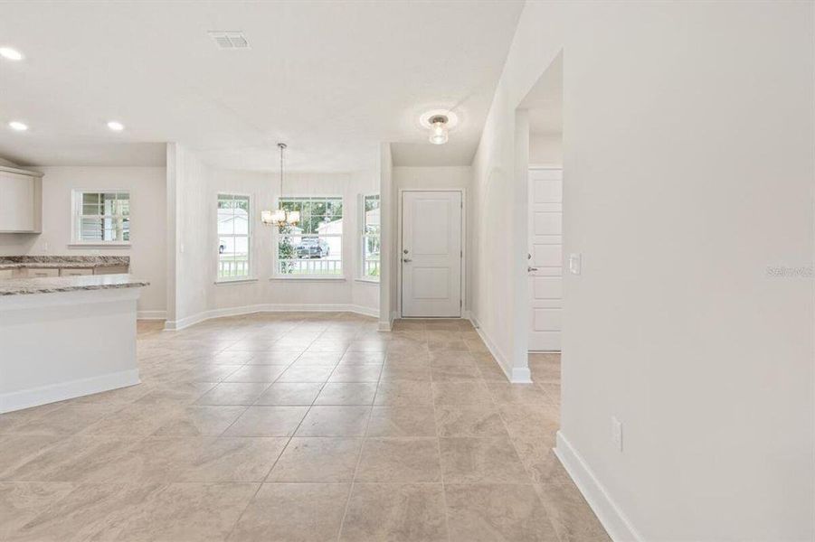 Open Concept facing the front Door