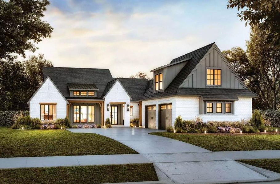 Front exterior of a new home in , Cumming, GA, highlighting curb appeal (Image 9).