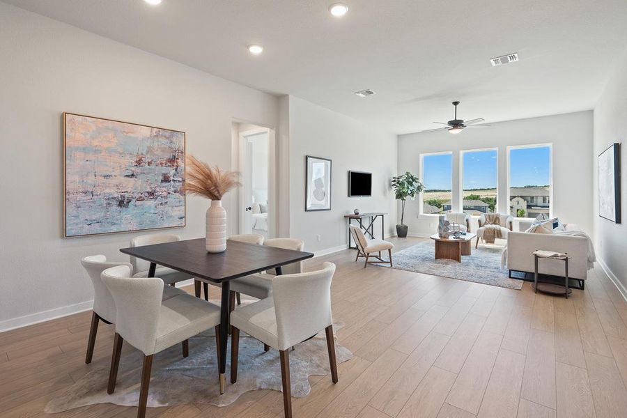 Furnished interior view inside a new home in Park Collection at Lariat, Liberty Hill (Image 15). Furnished interior view inside a new home in Park Collection at Lariat, Liberty Hill (Image 15).