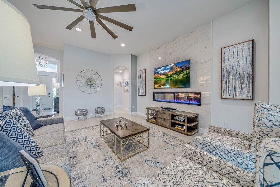 2D floor plan layout for the Cordella Jem by GHO Homes in High Pointe, Vero Beach, FL (Image 39).