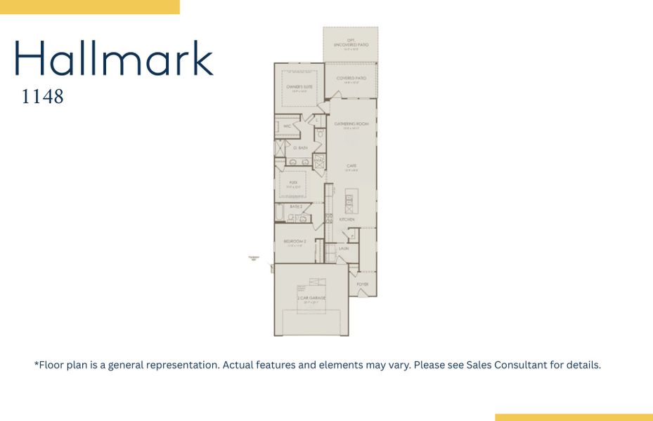2D floor plan layout of this home in The Haven at Riverlights, Wilmington, NC (Image 4).