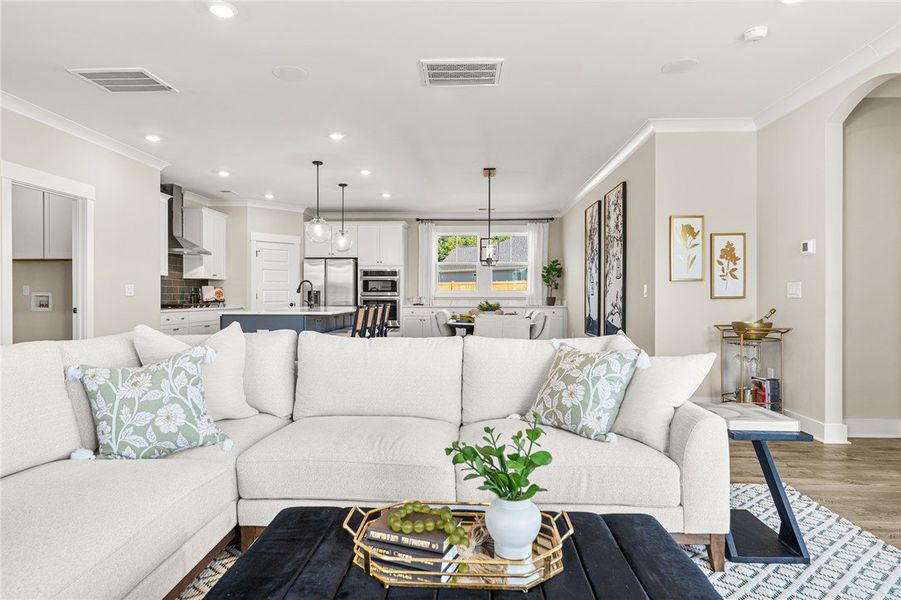 This open concept living space seamlessly connects