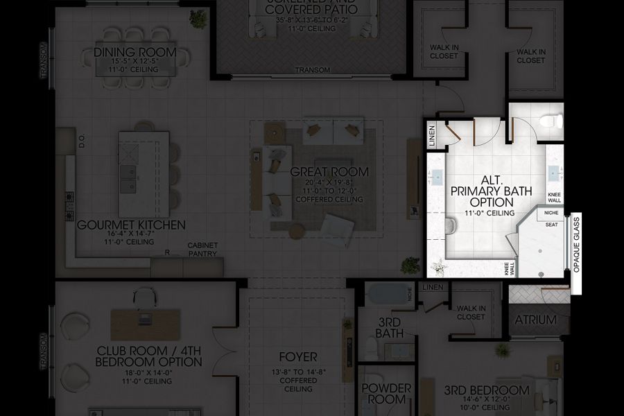 2D floor plan layout for the Alexandra IV by GL Homes in Valencia Del Mar, Boynton Beach, FL (Image 25). 2D floor plan layout for the Alexandra IV by GL Homes in Valencia Del Mar, Boynton Beach, FL (Image 25).
