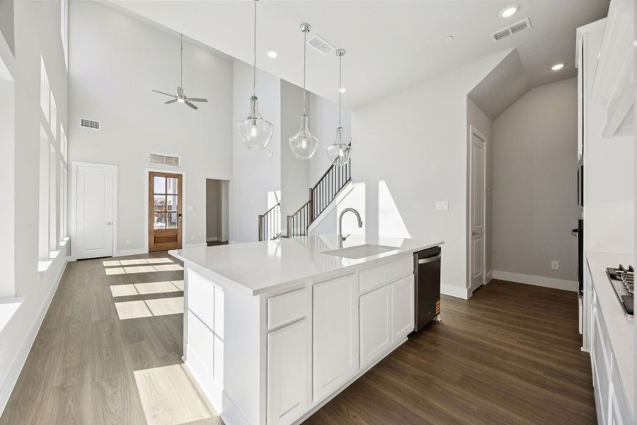 Furnished interior view inside a new home in Newman Village Townhomes, Frisco (Image 5). Furnished interior view inside a new home in Newman Village Townhomes, Frisco (Image 5).